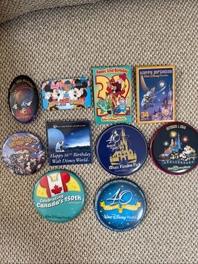 Disney Magic Kingdom Anniversary Buttons + Canada & Polynesian Resort Buttons